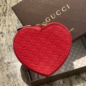 Gucci Microguccissima Leather Heart Coin Purse